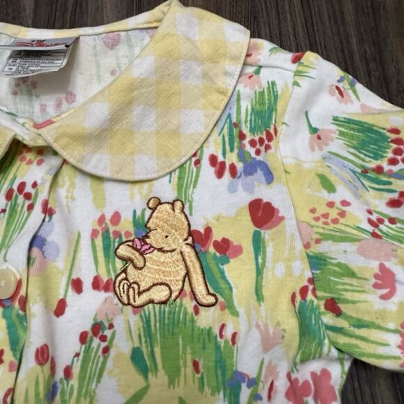 Vtg The Disney Store Winnie The Pooh Girl Dress Floral Sz 7-8 Button Dress - Picture 9 of 10